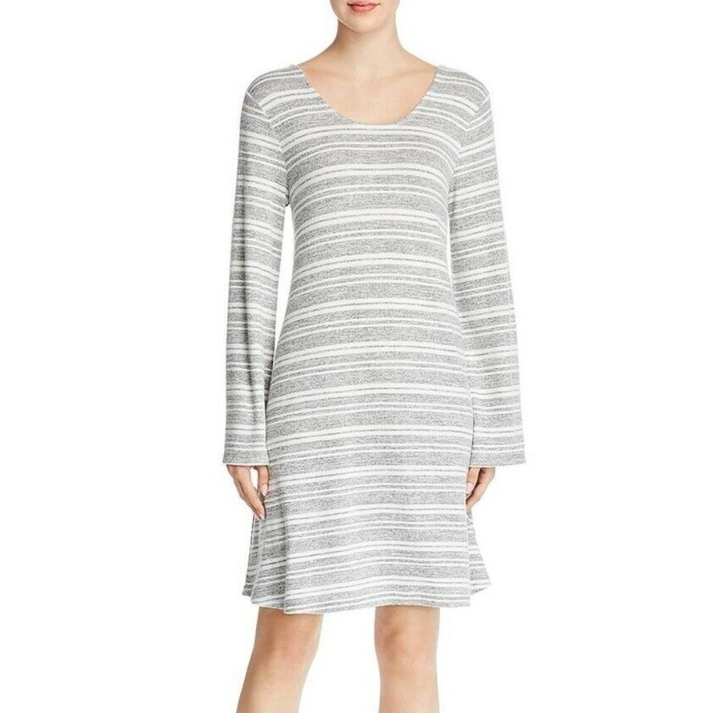 Cupio S Gray White Striped Dress NWT CM20-2